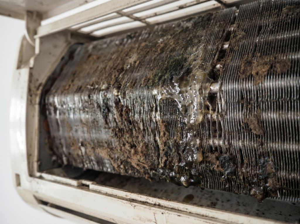 Evaporator AC kotor sebelum cuci